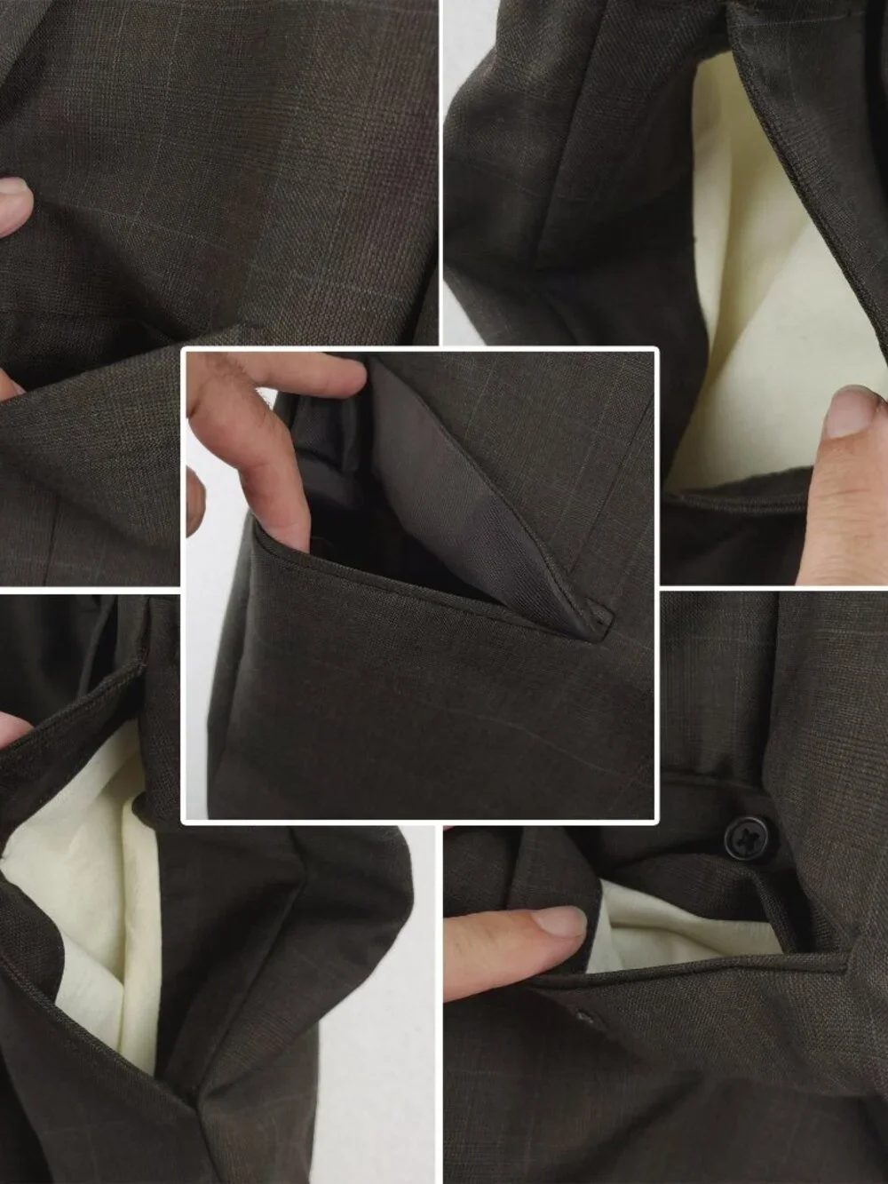 Burberry Vintage Mens Suit Jacket Pants Kensington Windowpane USA Wool 48L 38x32